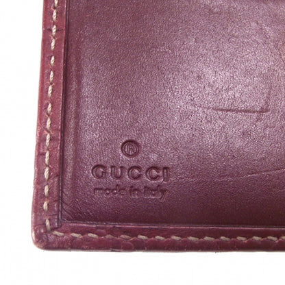 Gucci Guccissima Metal Bar French Flap Wallet Dark Red 6 of 9