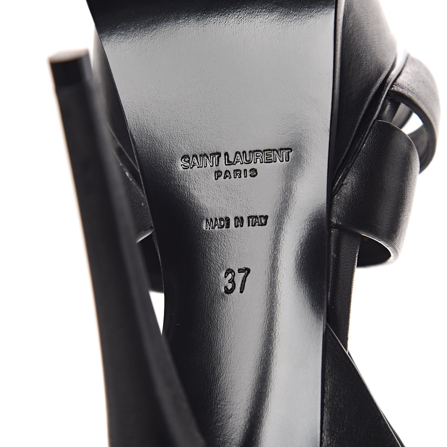 Saint Laurent Calfskin Tribute 105 Platform Sandals 37 Black 7 of 11