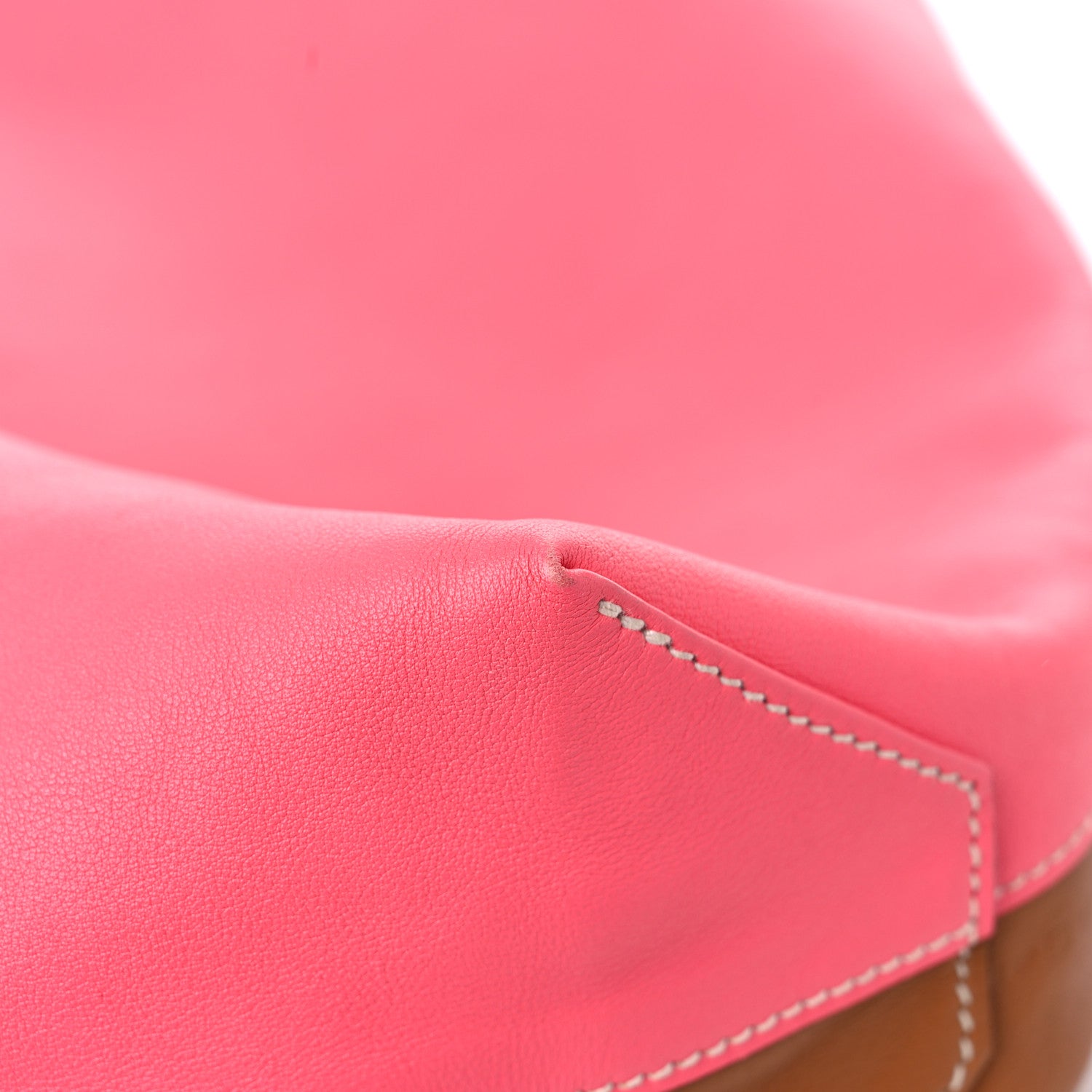Hermes Veau Sikkim Swift Double Sens 30 Reversible Tote Gold Rose Azalee Rouge Casaque Brique 14 of 14