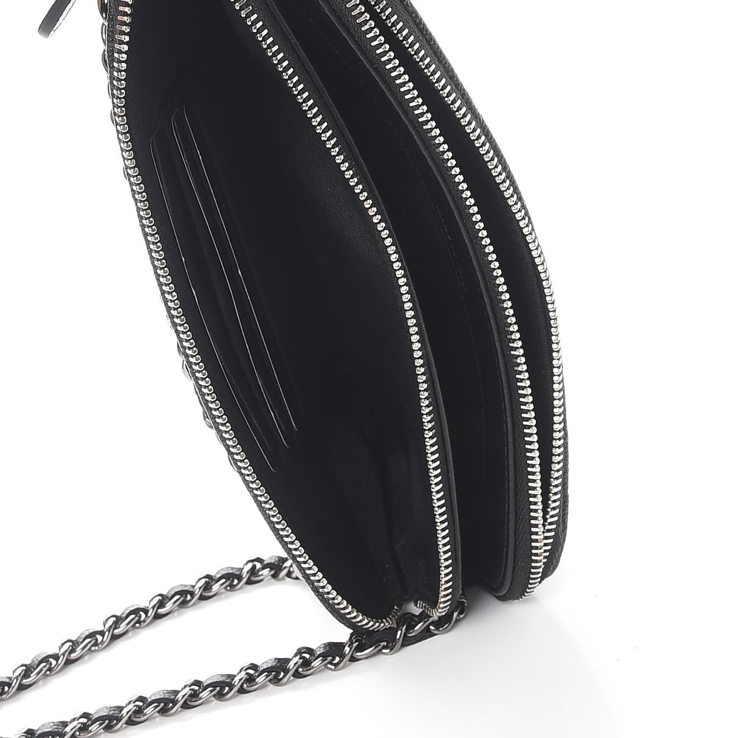 Caviar Quilted Small Clutch With Chain Black