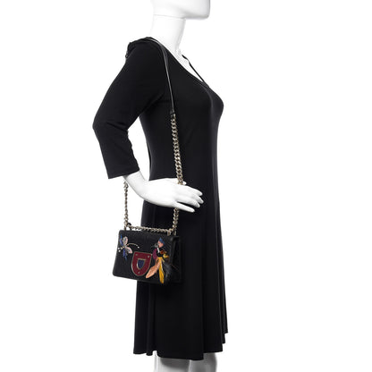 Christian Dior Crinkled Lambskin Embellished Diorama Club Bag Black 2 of 9