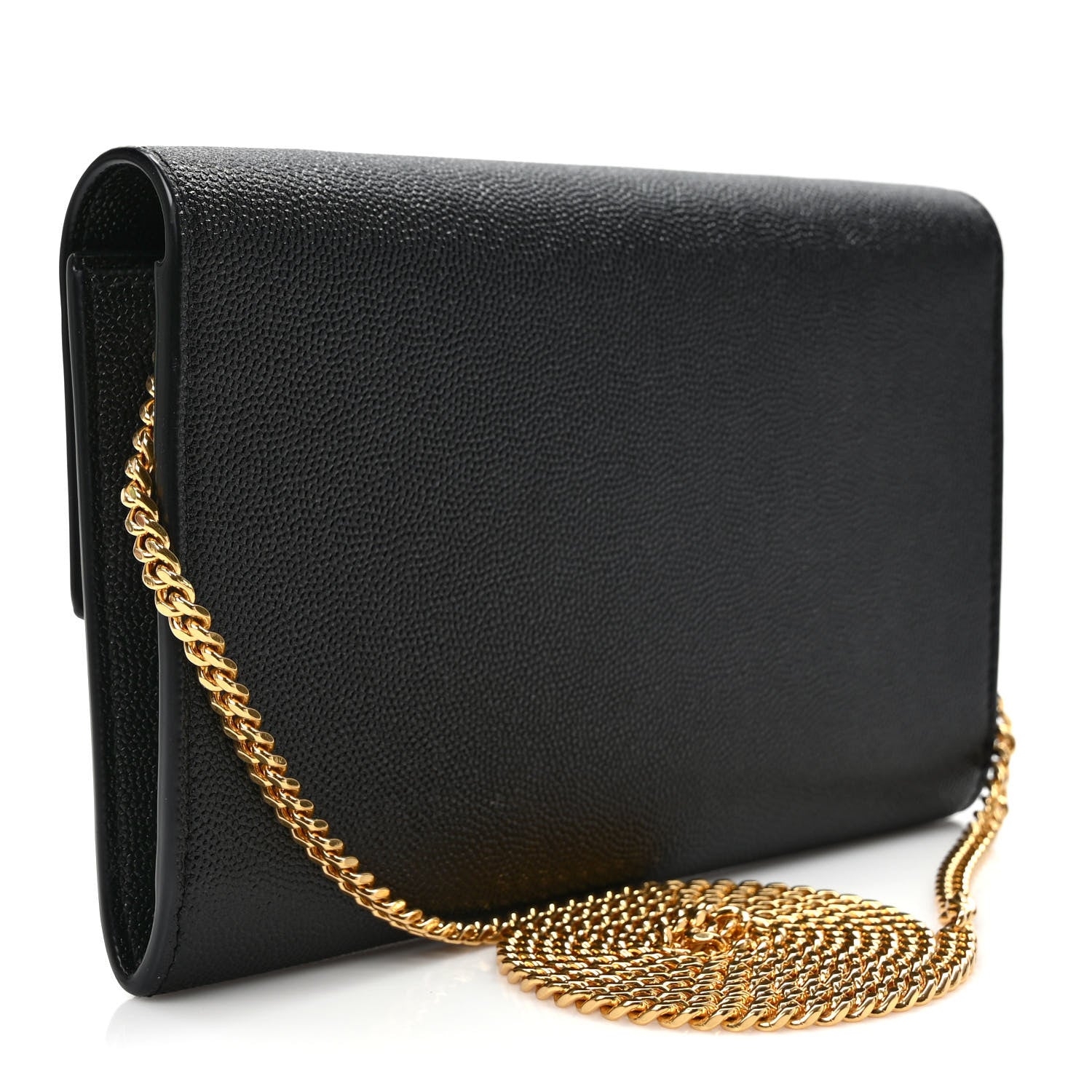 Saint Laurent Grain de Poudre Uptown Chain Wallet Black 3 of 9
