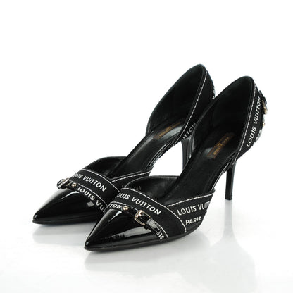 Louis Vuitton Patent Ribbon Pumps 38.5 Black 3 of 9