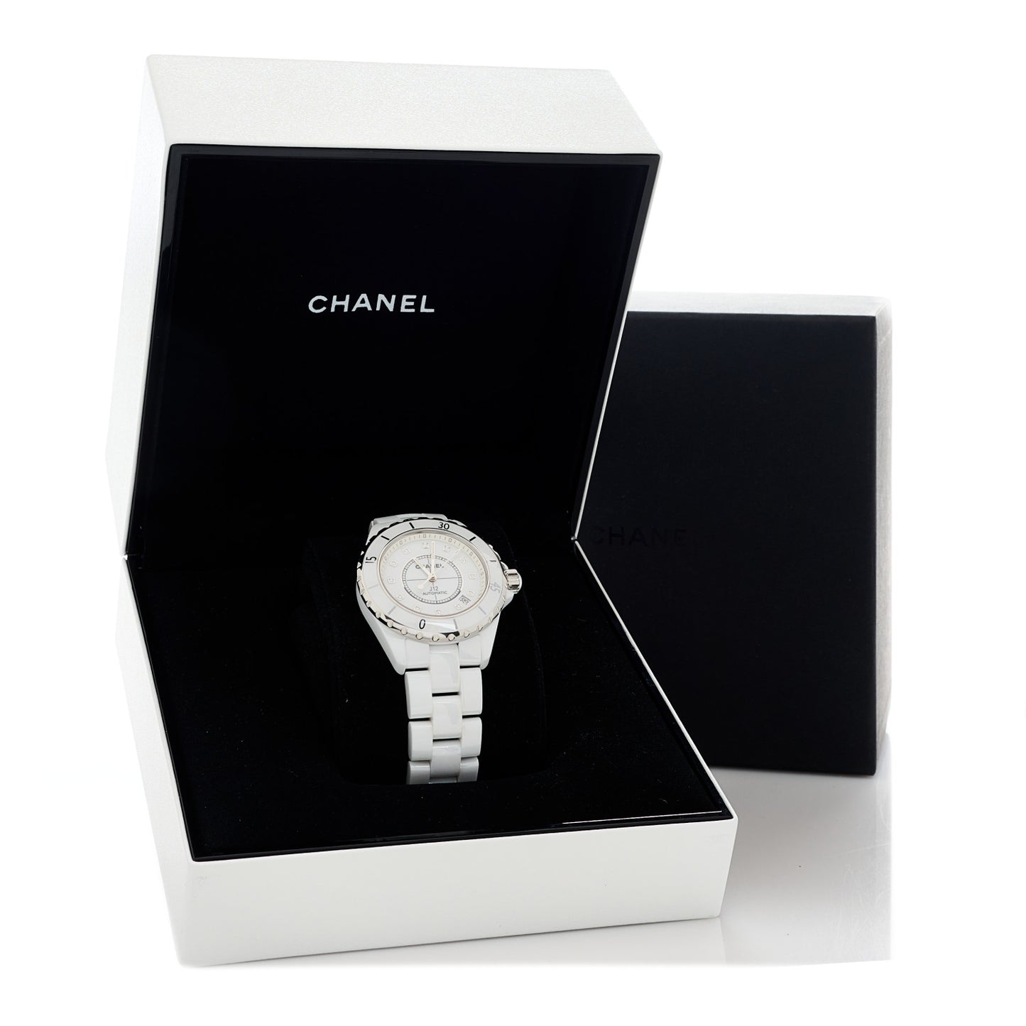 Stainless Steel Ceramic Diamond 38mm J12 Automatic Watch White