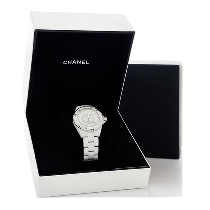 Chanel Stainless Steel Ceramic Diamond 38mm J12 Automatic Watch White 5 of 5