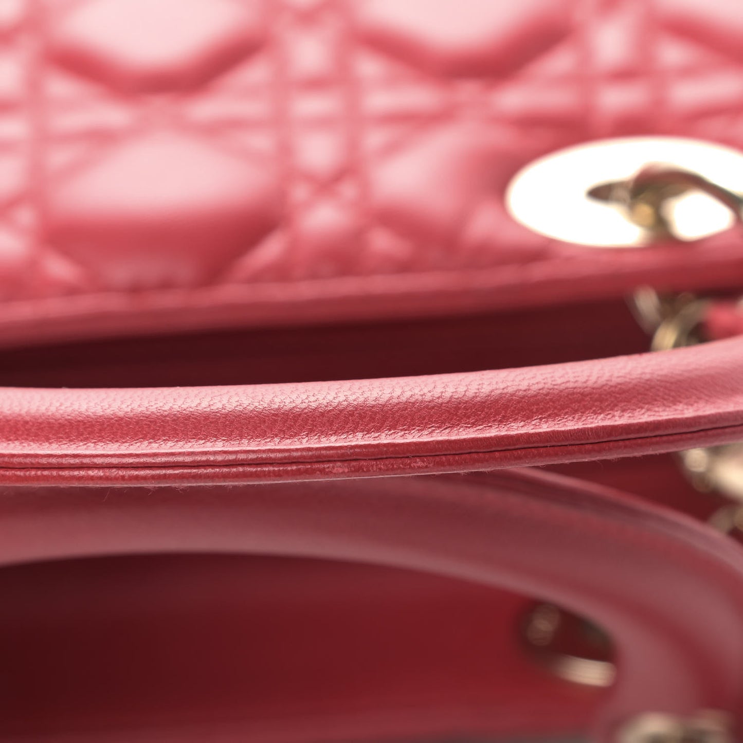 Lambskin Cannage Medium Lady Dior Red