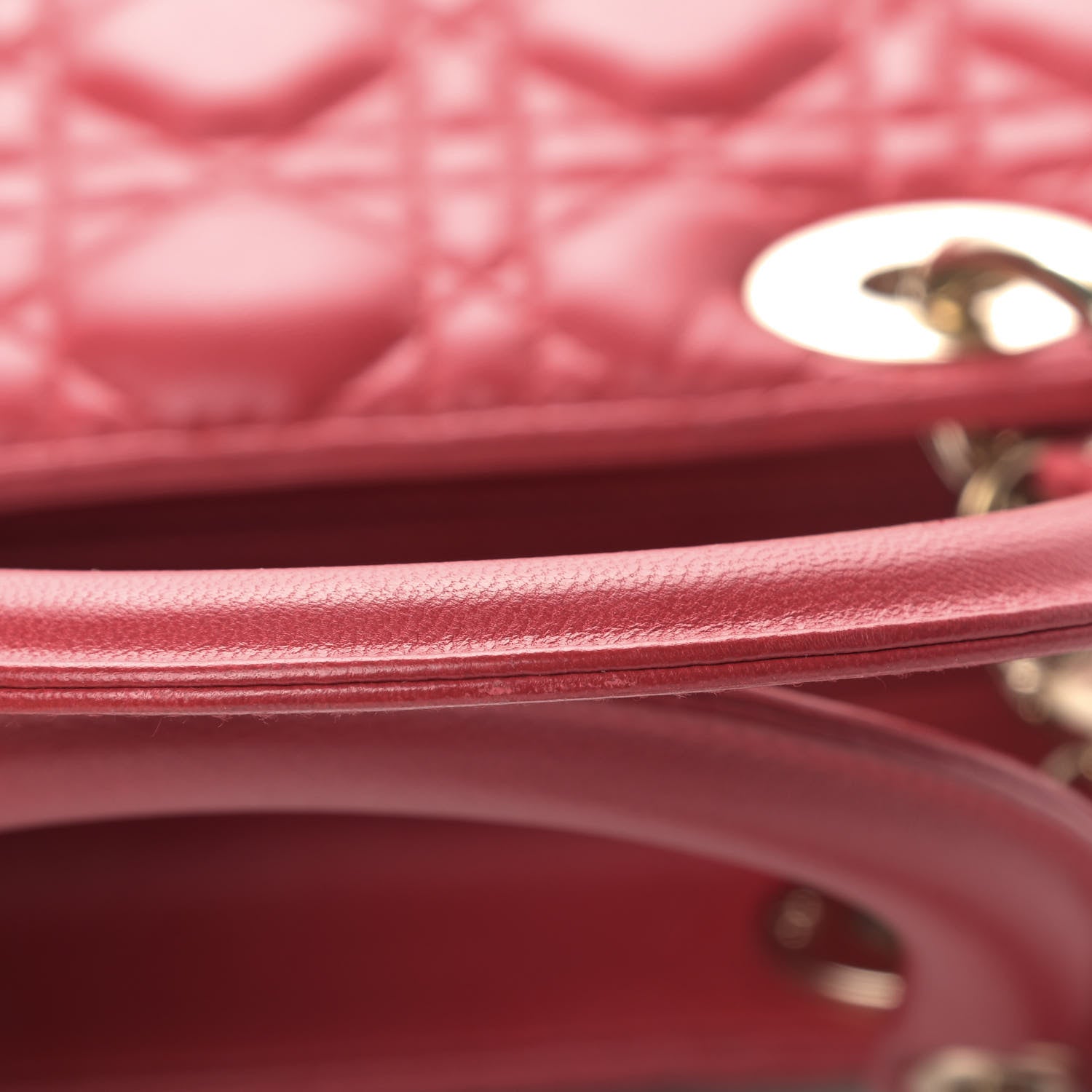 Christian Dior Lambskin Cannage Medium Lady Dior Red 10 of 12
