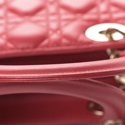 Christian Dior Lambskin Cannage Medium Lady Dior Red 10 of 12