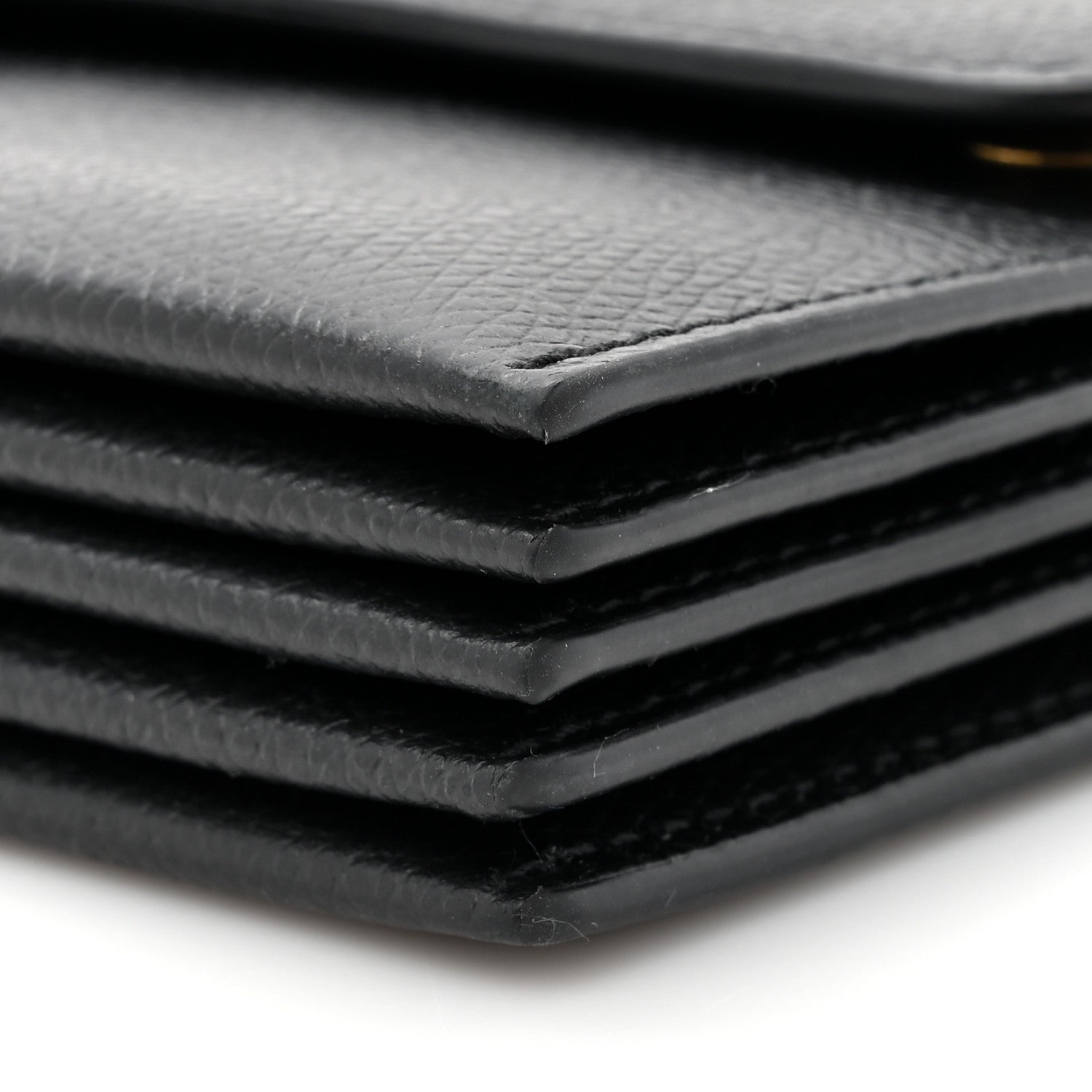 Christian Dior Grained Calfskin Saddle 5-Gusset Card Holder Black 9 of 10
