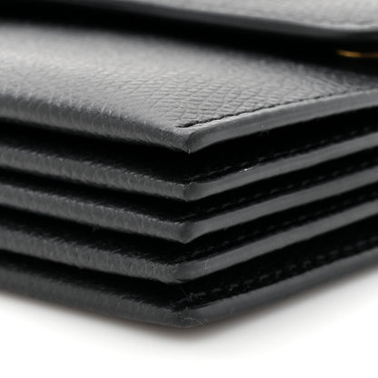 Christian Dior Grained Calfskin Saddle 5-Gusset Card Holder Black 9 of 10