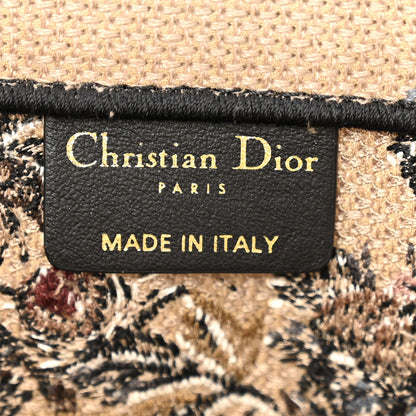 Christian Dior Canvas Embroidered Jardin D'Hiver Medium Book Tote Beige Multicolor 6 of 13
