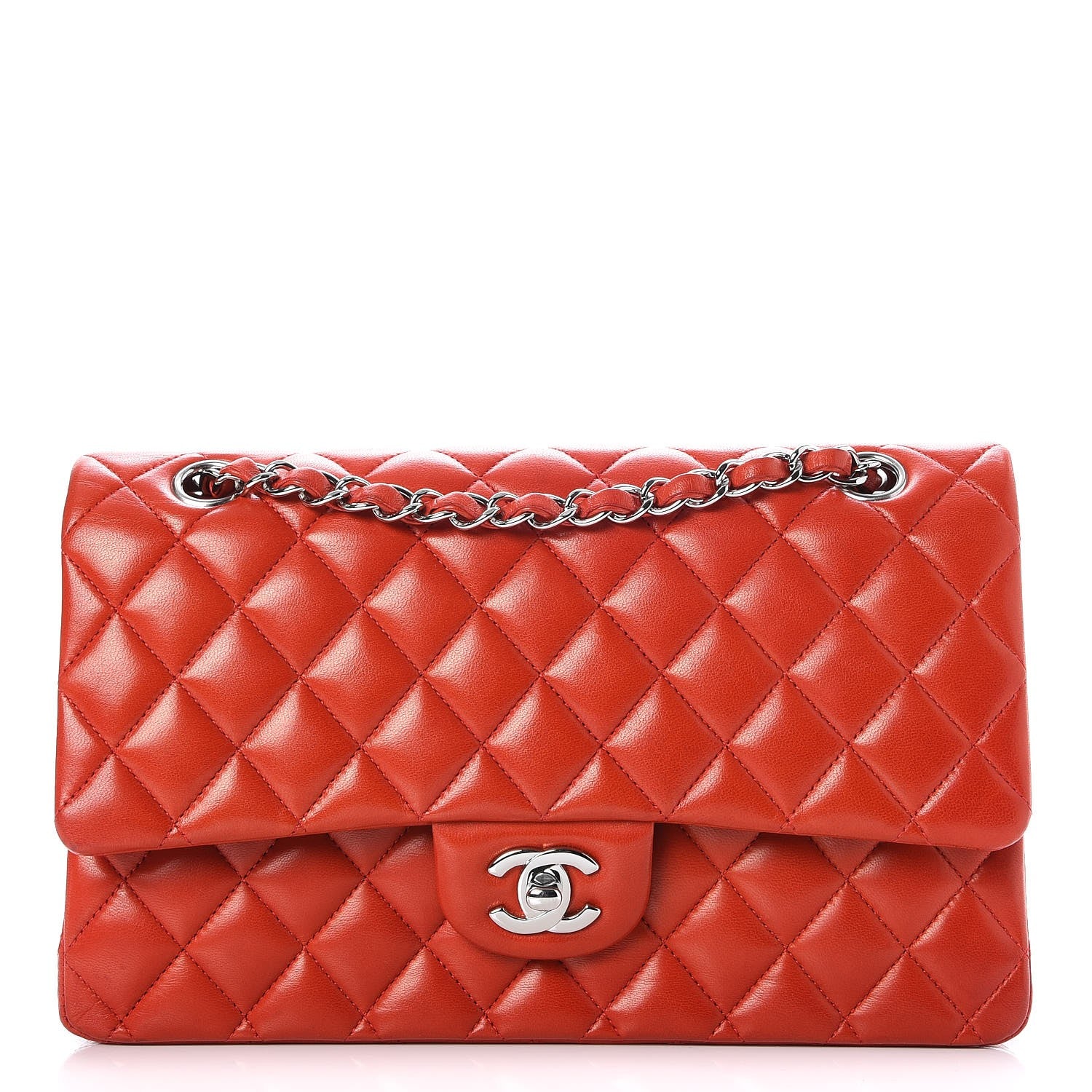 Chanel Lambskin Quilted Medium Double Flap Red 1 of 8