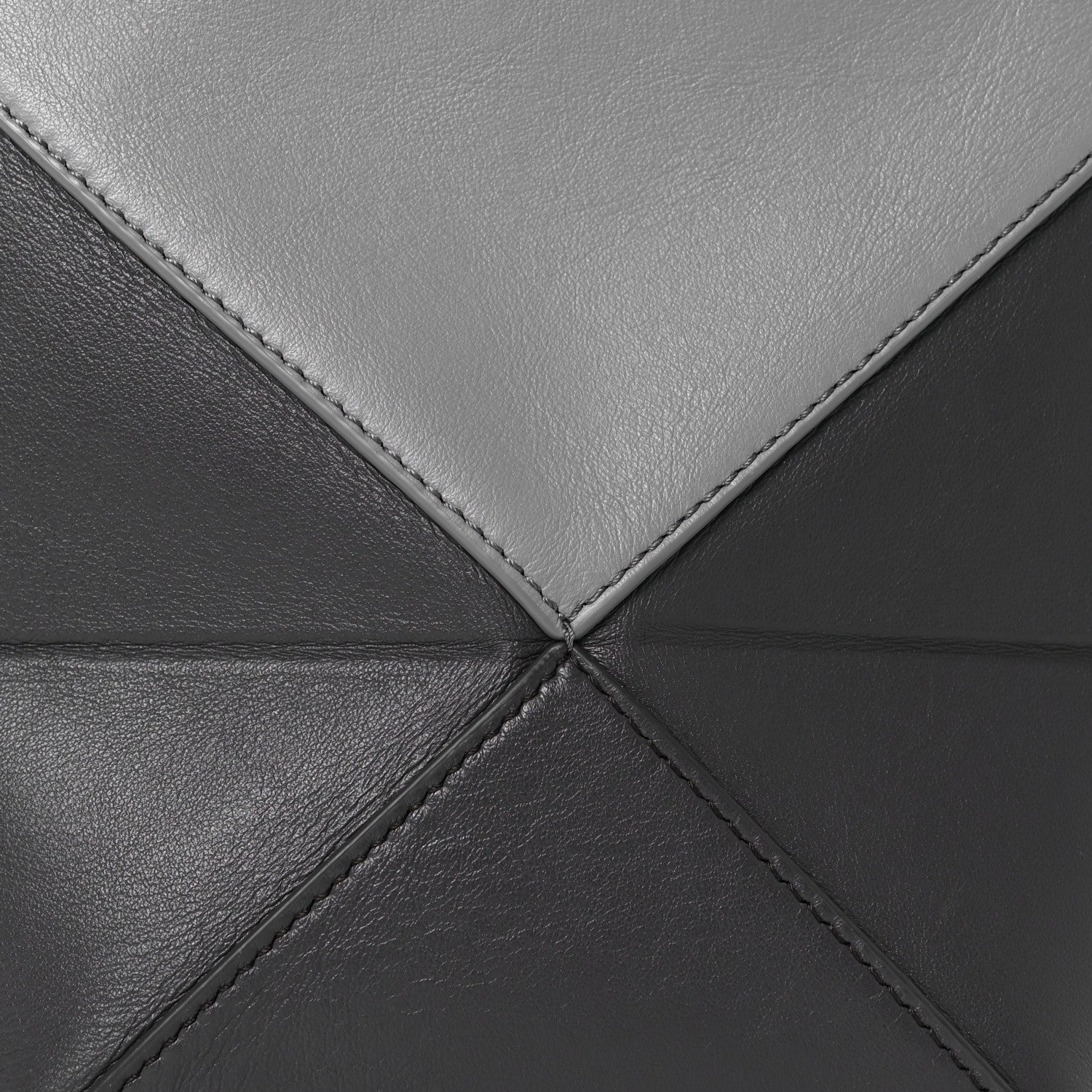 Loewe Shiny Calfskin Mini Puzzle Fold Tote Pearl Grey Dark Grey 8 of 10