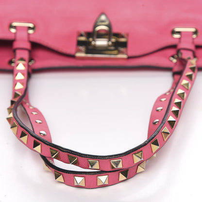 Valentino Garavani Vitello Small Rockstud Tote Fuxia Fluo 9 of 13