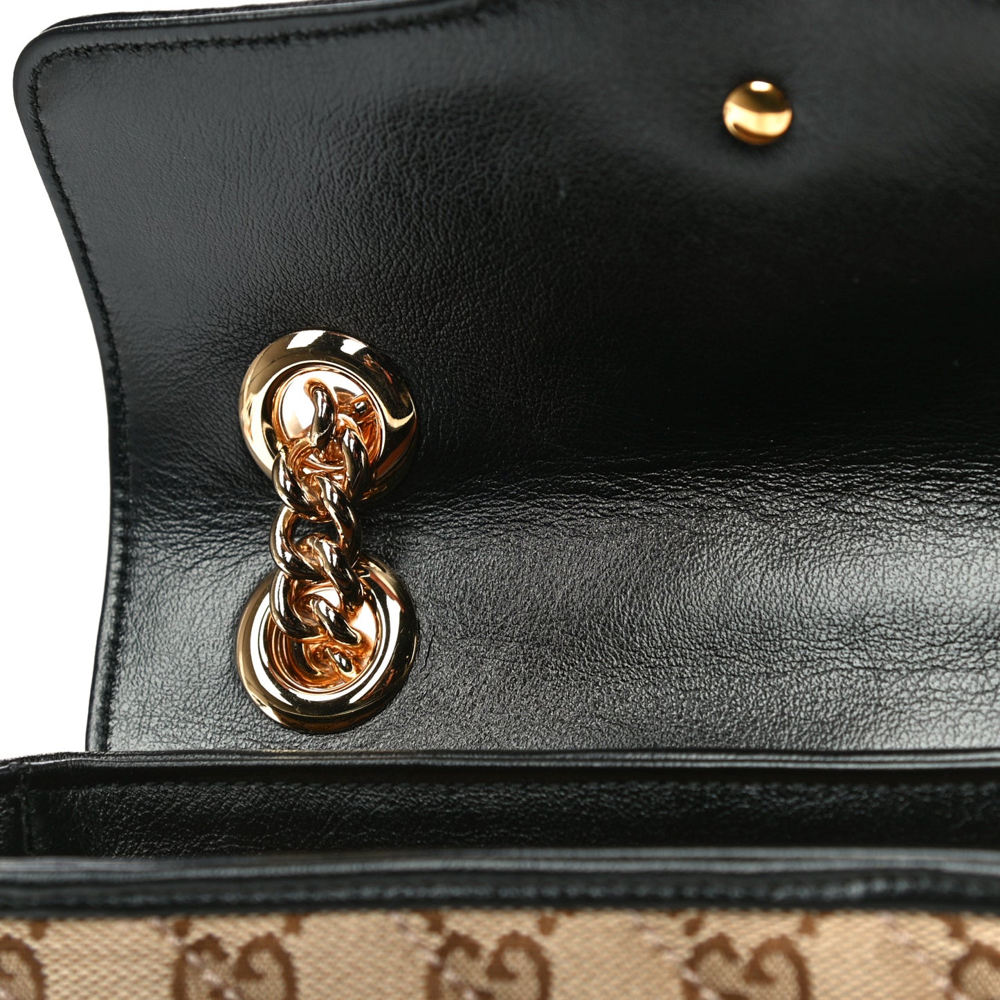 Monogram Matelasse Diagonal Mini GG Marmont Shoulder Bag Beige Black