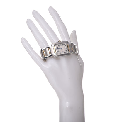 Cartier Stainless Steel 18K Yellow Gold 25mm Tank Francaise Quartz Watch 2 of 8