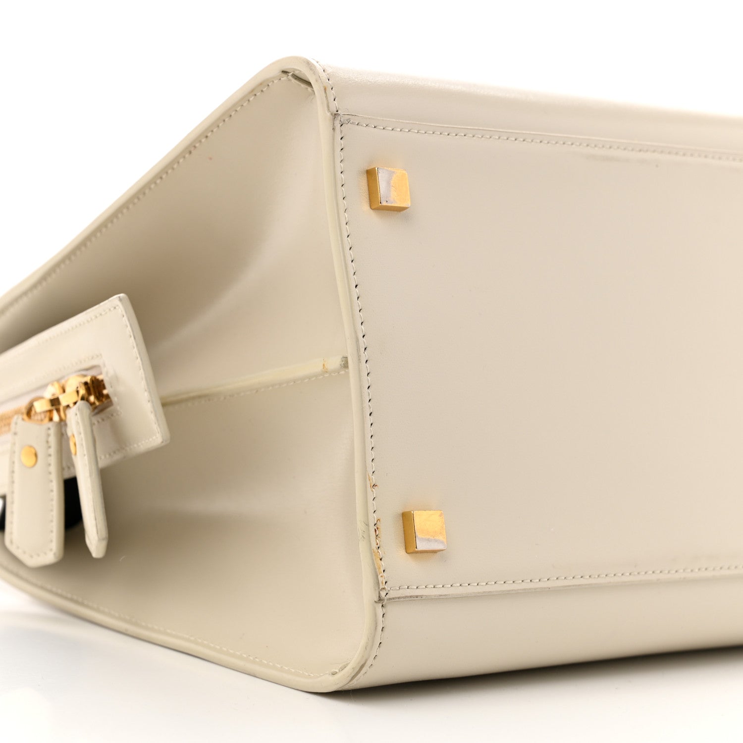 Saint Laurent Shiny Calfskin Medium Uptown Tote White 10 of 13