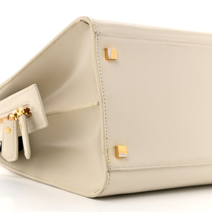 Saint Laurent Shiny Calfskin Medium Uptown Tote White 10 of 13