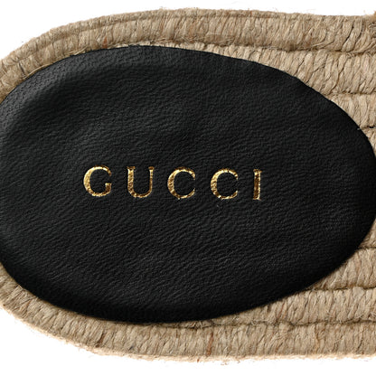 Gucci Nappa Matelasse GG Marmont Espadrille Slide Sandals 37 Black 6 of 10
