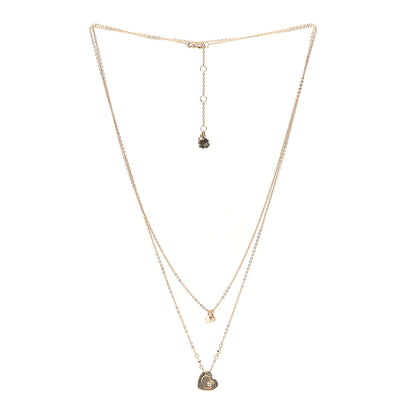 Christian Dior Crystal Heart Multi Strand Necklace Gold 3 of 5