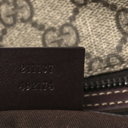Gucci GG Supreme Monogram Medium Zippered Shopping Tote Dark Brown 7 of 9