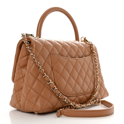 Chanel Caviar Quilted Small Coco Handle Flap Brown 3 of 10
