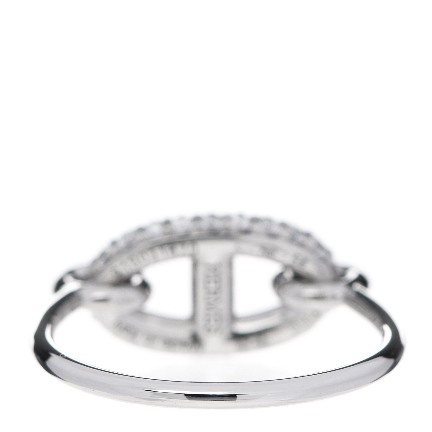 Hermes 18K White Gold Diamond New Farandole Ring 54 6.75 3 of 5
