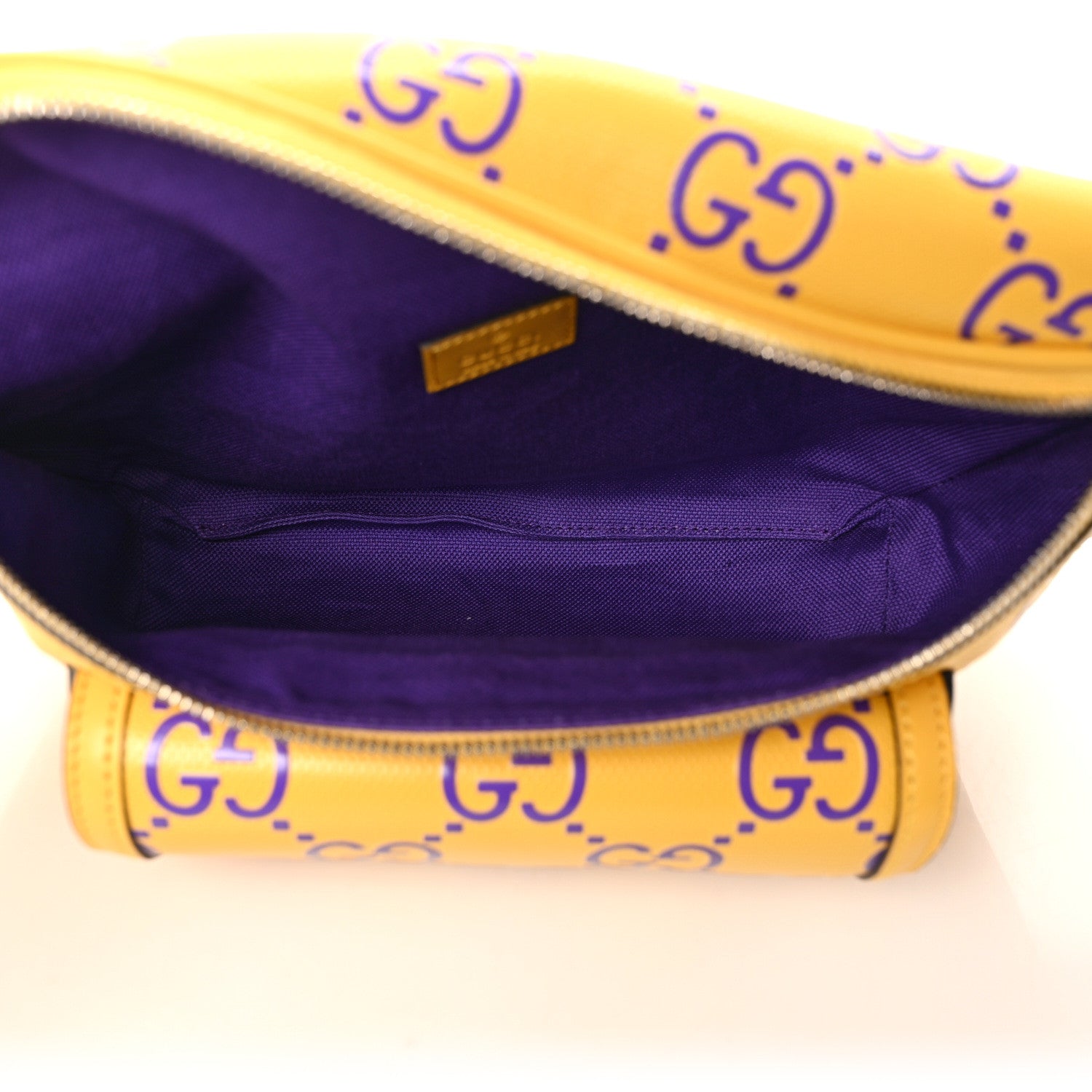 Gucci Calfskin GG Tennis Bi-Color Embossed Belt Bag Crop Purple 5 of 8