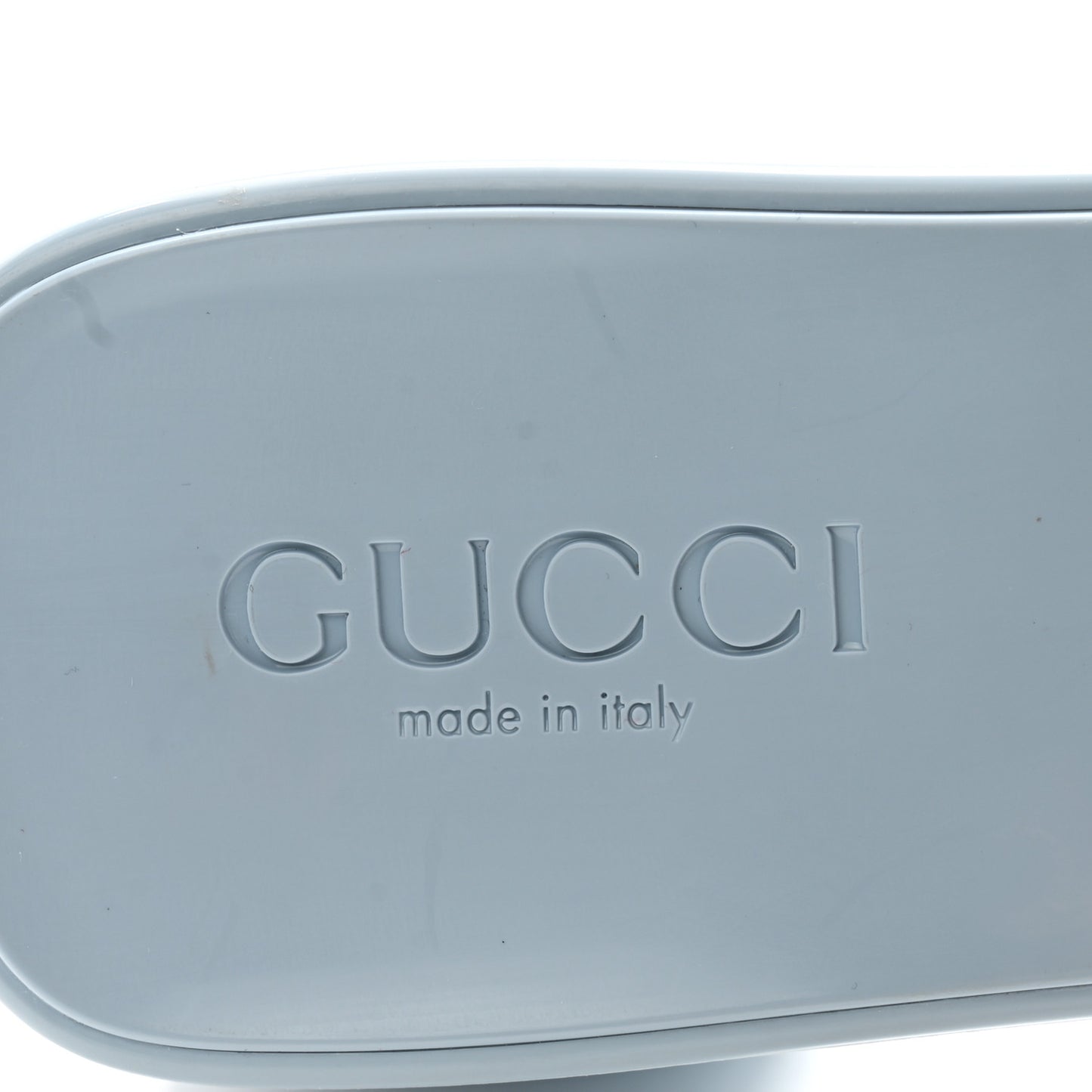 Rubber Gucci Logo Womens Platform 20/60mm Slide Sandals Porcelain Light Blue