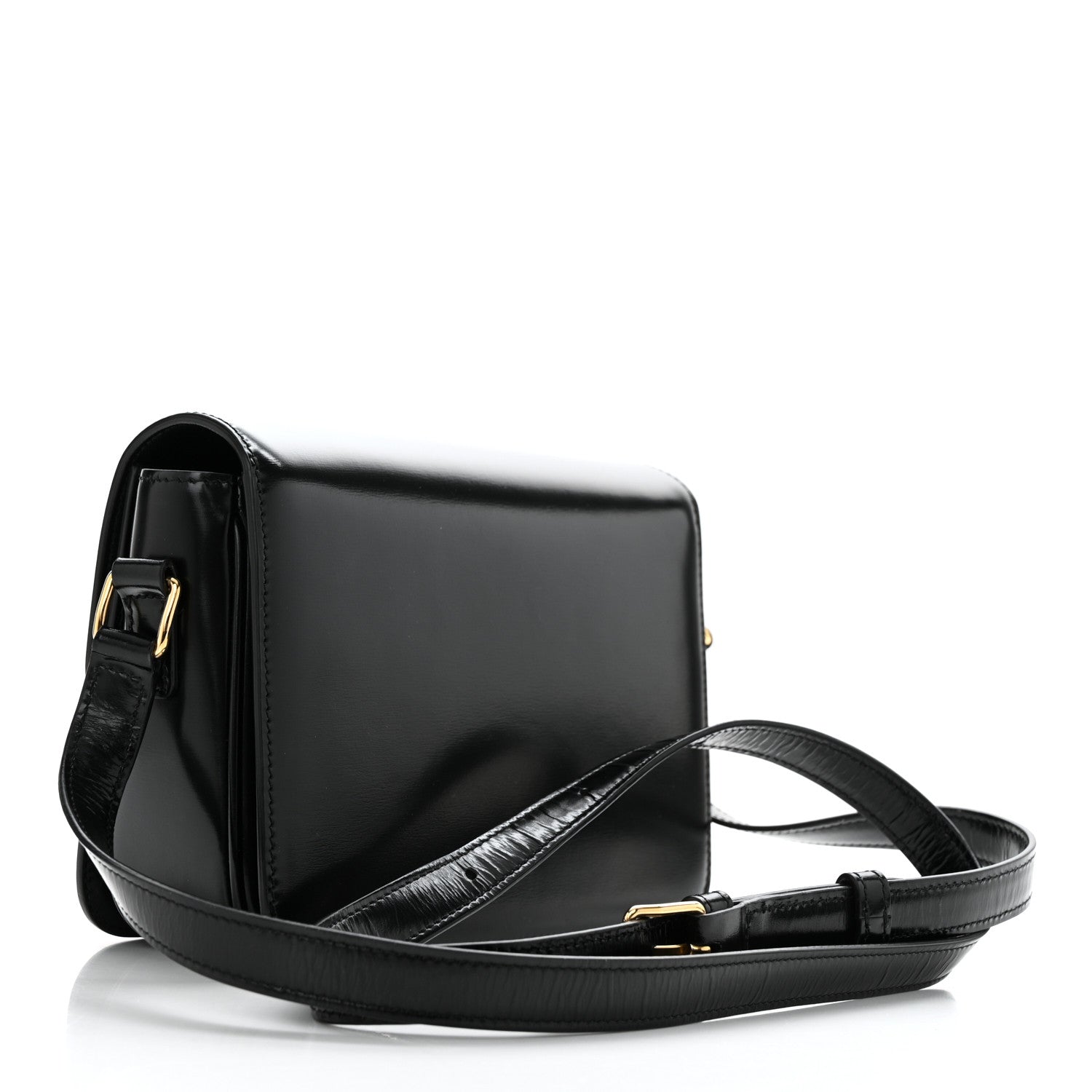Celine Shiny Calfskin Small Triomphe Black 2 of 10