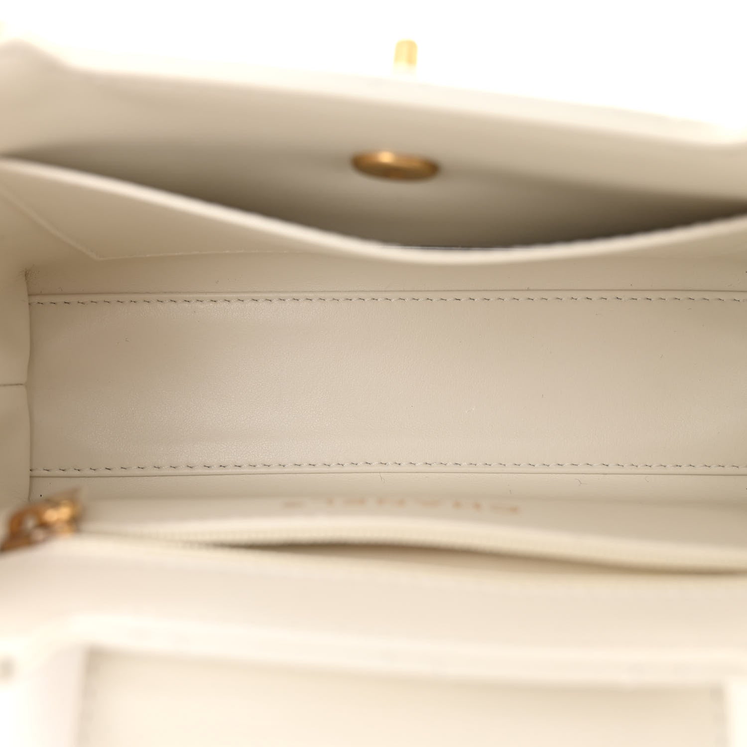 Chanel Shiny Aged Calfskin Quilted Nano Kelly Shopper White 5 of 10