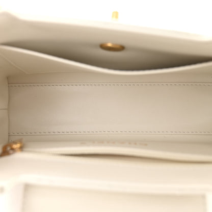 Chanel Shiny Aged Calfskin Quilted Nano Kelly Shopper White 5 of 10