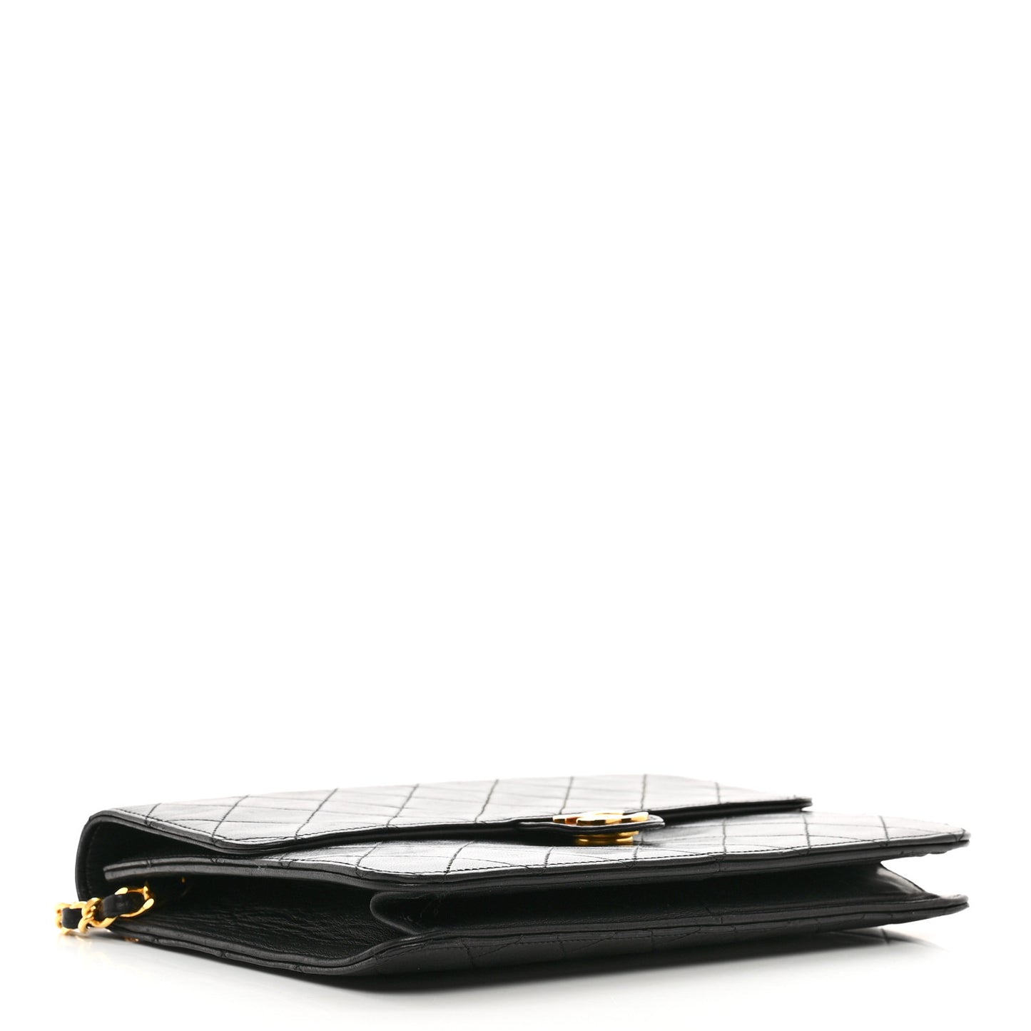 Lambskin Quilted Small Single Flap Bag Black