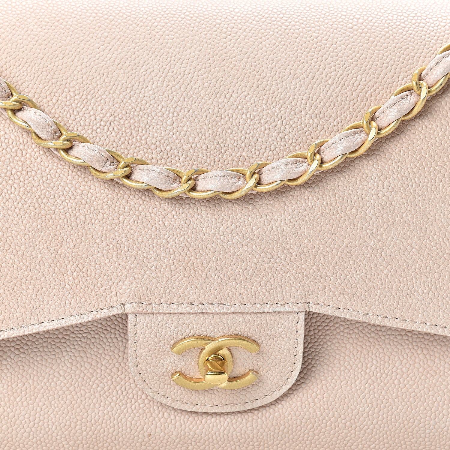 Chanel Grained Calfskin Jumbo Classic Pure Double Flap Nude 8 of 15