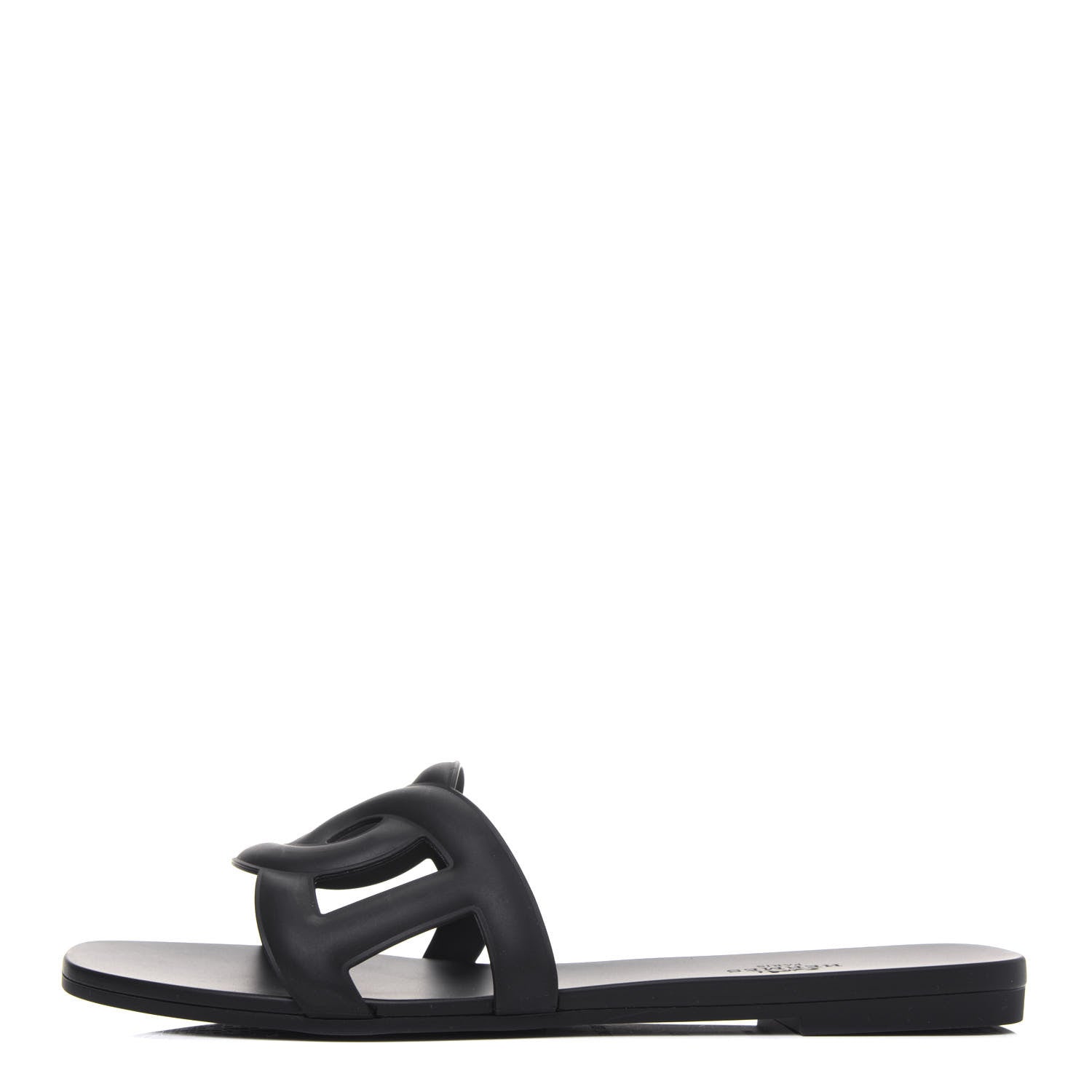 Hermes Rubber Aloha Sandals 38 Black 1 of 9