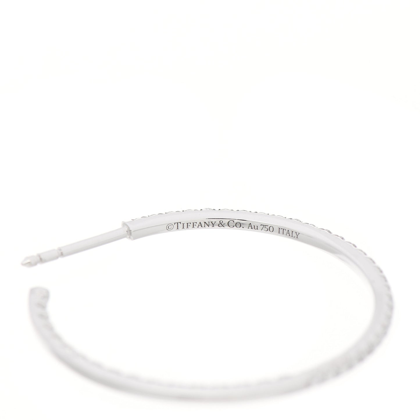 18K White Gold Diamond Large Metro Hoop Earrings