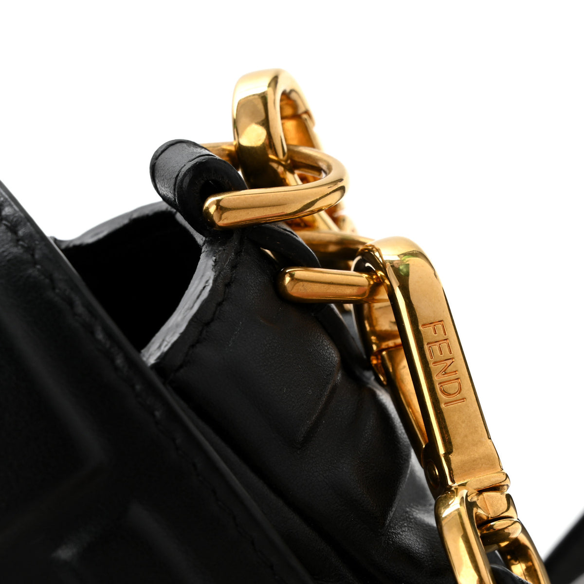 Nappa FF 1974 Embossed Baguette Black