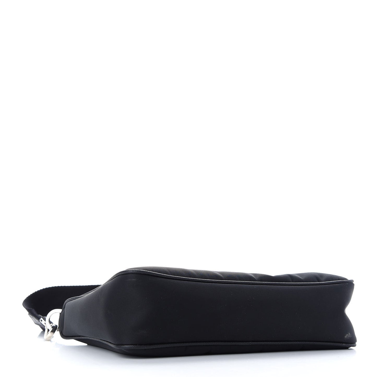 Re-Nylon Saffiano Pocket Zippered Shoulder Bag Black