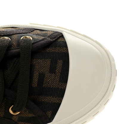 Fendi Fabric Jacquard FF Womens Domino Low Top Sneakers 38 Tobacco 10 of 10