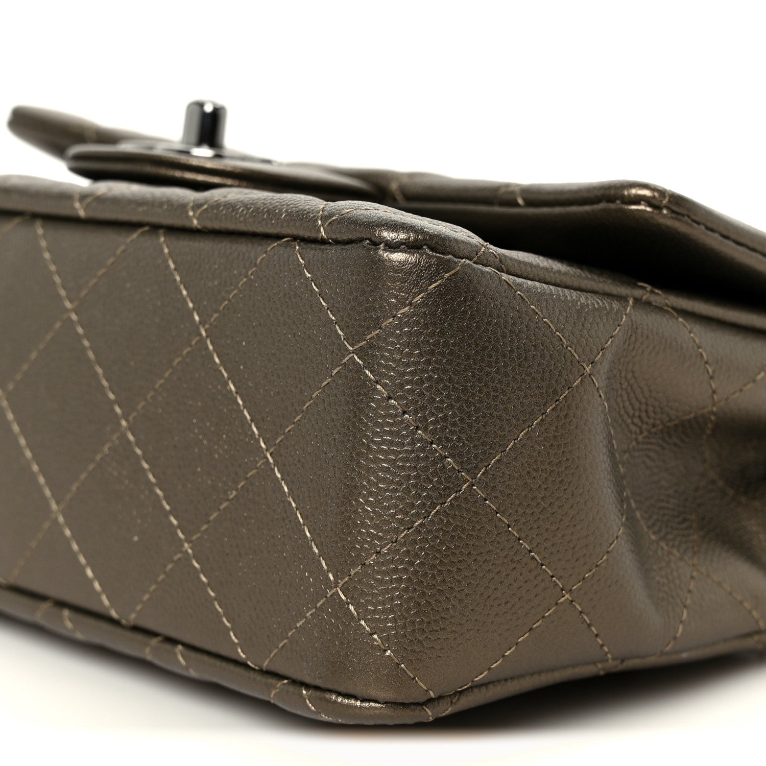 Chanel Iridescent Caviar Quilted Mini Rectangular Flap Bronze 11 of 12