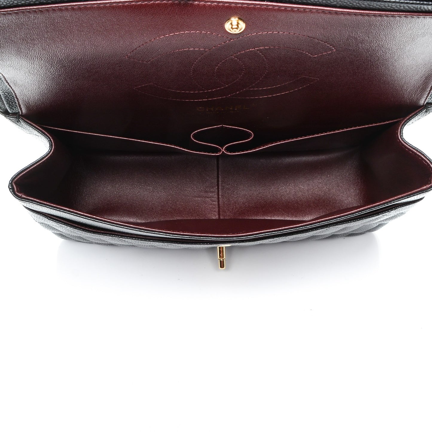 Caviar Quilted Jumbo Double Flap Black