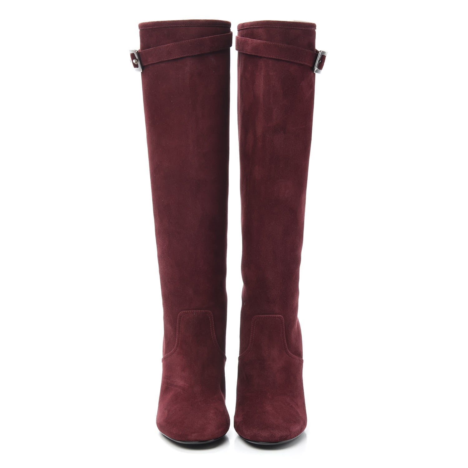 Hermes Chevre Velours Empire Boots 35.5 Bourgogne 2 of 6