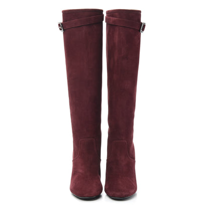 Hermes Chevre Velours Empire Boots 35.5 Bourgogne 2 of 6