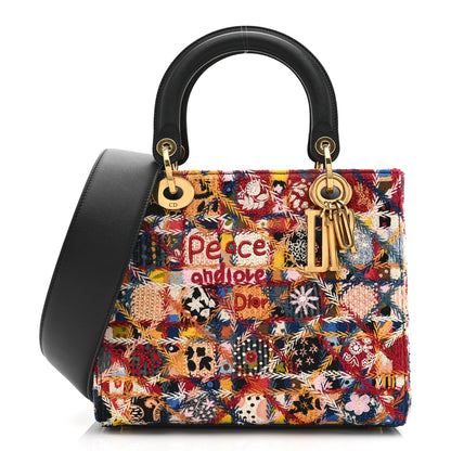 Christian Dior Embroidered Patchwork Peace And Love Medium Lady Dior Multicolor 1 of 10