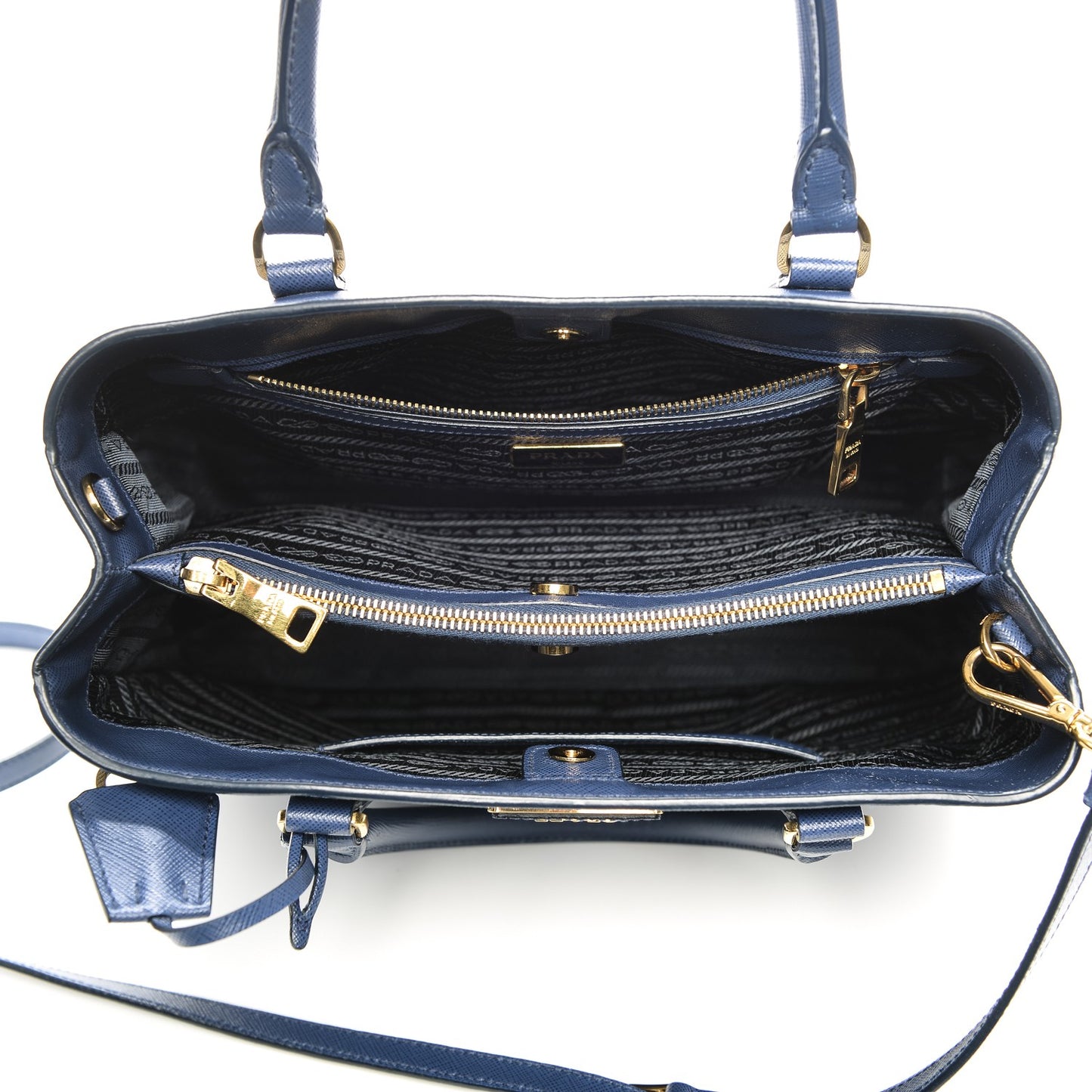 Saffiano Lux Medium Tote Bluette