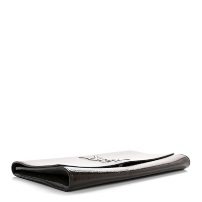 Saint Laurent Textured Patent Calfskin Large Belle De Jour Clutch Dark Brown 4 of 8
