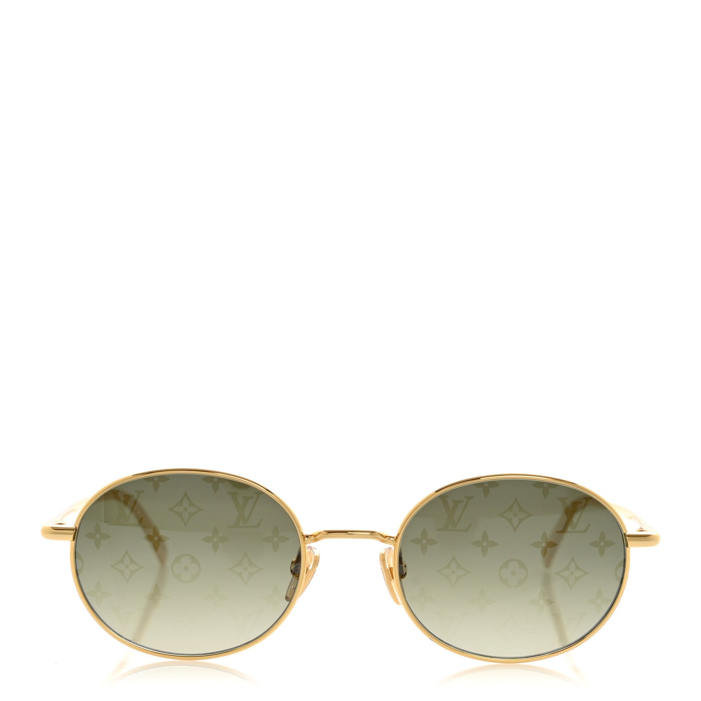 LV Bright Round Sunglasses Green