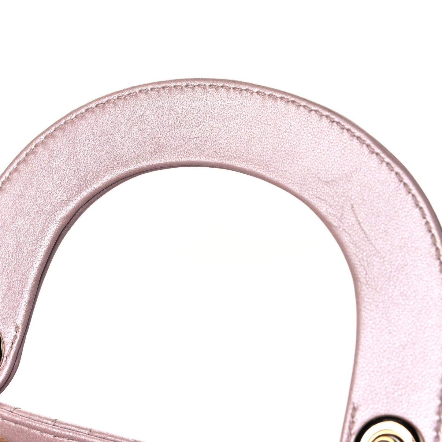 Metallic Lambskin Cannage Mini Lady Dior Lotus