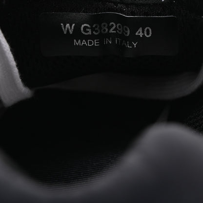 Chanel Mesh Suede Calfskin Grained Calfskin Womens CC Sneakers 40 White Black 9 of 9