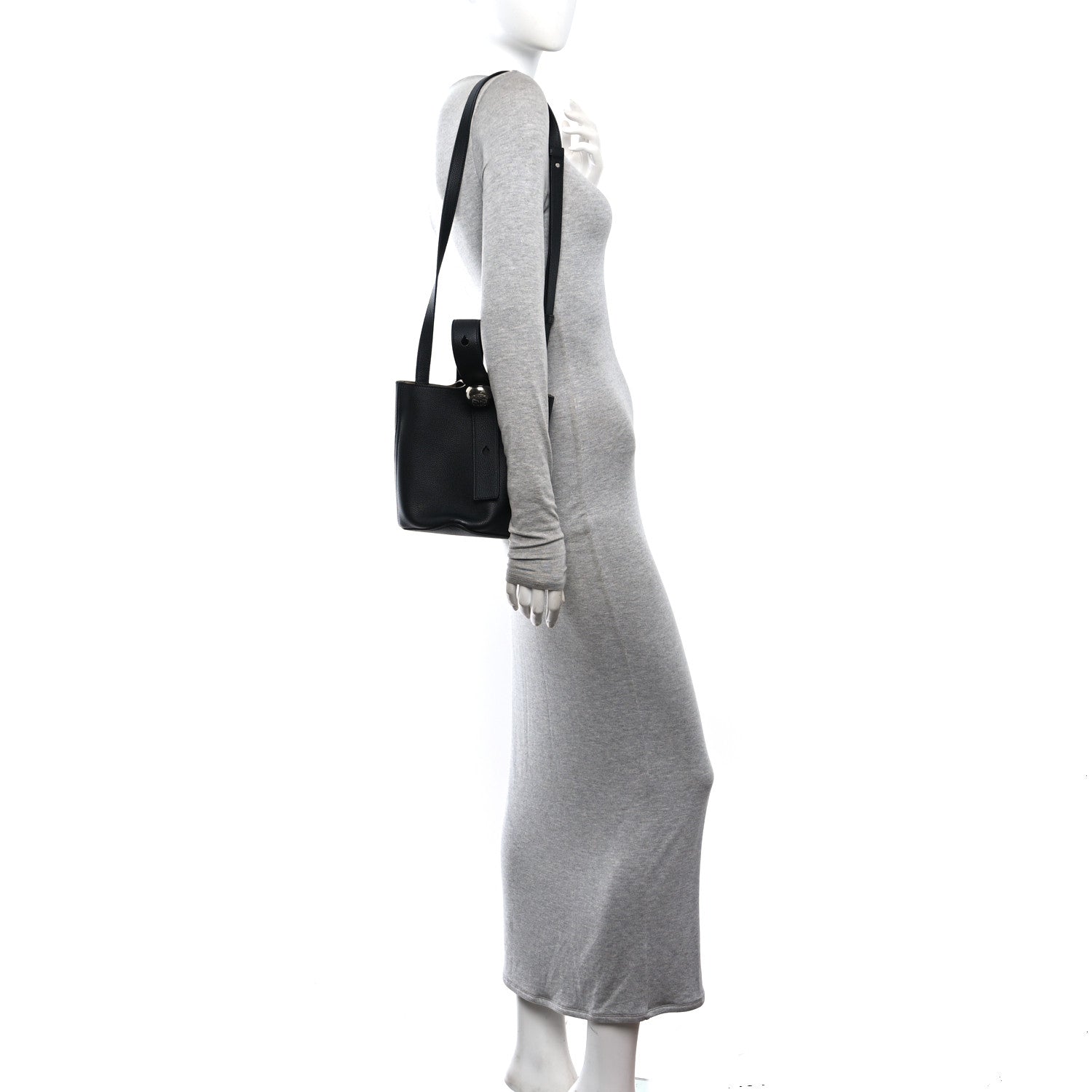 Loewe Soft Grained Calfskin Mini Pebble Bucket Bag Black 2 of 11